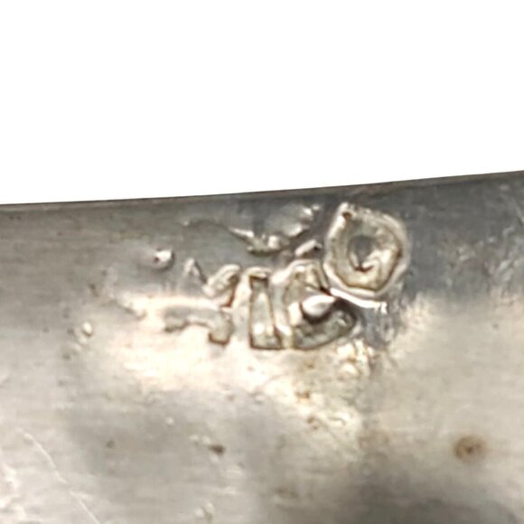 Vintage Mexico Sterling Silver Hinged Bangle Bracelet Inlay Abalone Shell - Picture 3 of 5